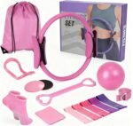Pilates Kit for Home Workouts, Pilates Equipment Set with Ring, Ball, 5 Resistance Bands, Magic Circle Hoop, Gliding Discs, Compact Toning Fitness Essentials Starter Accessories Pilates Sets for Women - Image 2