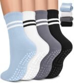 Pilates Socks with Grips for Women, Non-Slip Yoga Athletic Socks for Barre Barefoot Workout Hospital - Image 2