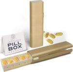 Pretty Pill Box Set - Stylish, Compact Daily Pill Organizer, Medication Pill Case, Pill Container for Vitamin Management, Pill Holder, Travel Essentials for Women & Men - Champagne - Image 2