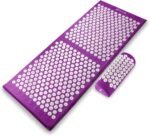 ProsourceFit Acupressure Mat and Pillow Set for Back/Neck Pain Relief and Muscle Relaxation, XL - Purpule/White - Image 2