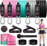RENRANRING Resistance Bands for Working Out, 150LBS Exercise Bands, Workout Bands, Resistance Bands Set with Handles for Men Women, Legs Ankle Straps for Muscle Training - Image 2