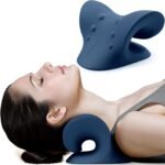 RESTCLOUD Neck and Shoulder Relaxer, Cervical Traction Device for TMJ Pain Relief and Cervical Spine Alignment, Chiropractic Pillow, Neck Stretcher (Dark Blue) - Image 2