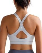 RUNNING GIRL Sports Bra for Women,Y Back Molded Cup Strappy Running Sports Bra with Sewn in Pads - Image 2