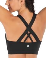 RUNNING GIRL Sports Bras for Women,Padded Strappy Sports Bras Criss-Cross Back Medium Support Sports Bras with Removable Cups - Image 2