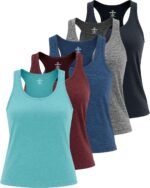 Real Essentials 5 Pack: Women's Racerback Tank Top Dry-Fit Athletic Performance Yoga Activewear (Available in Plus Size) - Image 2