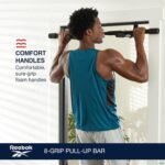 Reebok 8-Grip Pull-Up Bar, Multi-Function Upper Body Workout Rod, Door Frame Fitness Beam with 8 Sure Grip Foam Handles, Portable Chin Up Bar for Strength Training Exercise at Home or Gym - Image 2