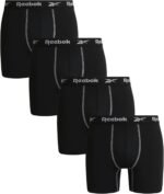Reebok Men's Boxer Briefs - 4 Pack 6'' Inseam Stretch Performance Underwear Quick Dry Moisture Wicking Boxers - Image 2