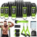 Resistance Bands, Heavy Duty Exercise Bands for Working Out, Workout Bands with Handles, Stretch Band for Men, Fitness Bands for Home Workouts, Muscle Training, Strength, Slim, Yoga - Image 2