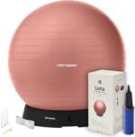 Retrospec Luna Exercise Ball with Pump - Anti-Burst Fitness Equipment for Yoga, Core Training & Stability - Home Gym Swiss Ball for Office & Pregnancy - Image 2