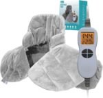 Ruqiji Neck&Shoulder&Back Heating Pad, Pain Relief for Back/Neck/Shoulders/Menstrual Pain, Christmas Gifts for Women Men Mom Dad (01-Light Gray, 19" x 24") - Image 2