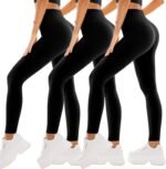 SINOPHANT 3 Pack Leggings for Women - High Waisted Buttery Soft Yoga Pants for Workout Athletic Sports - Image 2