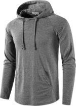 SIR7 Men's Gym Workout Active Long Sleeve Pullover Lightweight Hoodie Casual Hooded Sweatshirts - Image 2