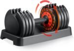 SKOK Adjustable Dumbbells Set, 55LB Adjustable Dumbbell Weight Set for Men and Women with Anti-Slip Fast Adjust Weight by Turning Handle,Black Dumbbell with Tray Suitable for Full Body Workout Fitness - Image 2