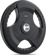 SPART Weight Plate 2-Inch Rubber Coated Olympic Grip Plate for Barbell,Solid Cast Iron Weight Plates in Pairs or Single for Strength Training,Weightlifting,Crossfit,Home Gym(5LB/10LB/25LB/35LB/45LB) - Image 2