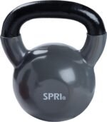SPRI Kettlebell Weights Deluxe Cast Iron Vinyl Coated Comfort Grip Wide Handle Color Coded Kettlebell Weight Set - Image 2