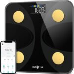 Scale for Body Weight and Fat Percentage, RunSTAR Digital Accurate Bathroom Smart Scale with Large Display, FSA&HSA Eligible 13 Body Composition Analyzer Sync App, Black Gold - Image 2