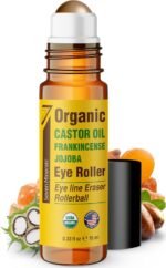 Seven Minerals Castor Oil Roll On Eye Roller for Under Eye Bags, Dark Circles & Wrinkles - Powerful Organic Blend of Castor, Frankincense & Jojoba - Brighten, and Revitalize Skin & Face - 0.33 fl oz - Image 2