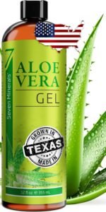Seven Minerals Organic Aloe Vera Gel from freshly cut 100% Pure Aloe - Big 12oz - HighestQuality, Texas grown, Vegan, Unscented - For Face, Skin, Hair, Sunburn relief - Image 2