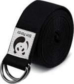 Slim Panda Yoga Strap for Stretching,Cotton Yoga Strap with Adjustable D-Ring Buckle,Non-Elastic Yoga Belt for Pilates,Gym Workouts,Physical Therapy,Improve Flexibility - Image 2