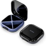 Small Pill Case, Travel Pill Organizer, Small Pill Box, Pill Container for Purse 4 Compartments, Daily Compact Travel Medicine Holder for Vitamins Medication (Black) - Image 2