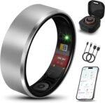 Smart Health Ring 2.0 for Women Men, Slim Scratch & Fingerprint Resistant Design,Efficient Chip Fitness Tracker, Monitors Heart, Blood Oxygen & Pressure, Sleep, Steps, Waterproof, iOS & Android, SV#11 - Image 2