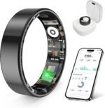 Smart Health Ring, Featuring Stress and Sleep Monitoring Functions, Compatible with iOS and Android, Waterproof Fitness Tracker for Women & Men, No Subscription Fee. (Black, 9) - Image 2