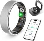 Smart Health Ring, Featuring Stress and Sleep Monitoring Functions, Compatible with iOS and Android, Waterproof Fitness Tracker for Women & Men, No Subscription Fee. (Brushed Silver, 7) - Image 2