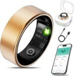 Smart Health Ring for Women Men Fitness Tracker with Heart Rate, Blood Oxygen, Blood Pressure, Sleep Monitoring, Step Counting, IP68 Waterproof for iOS and Android, No APP Fee, Xmas Gifts, Rose Gold 8 - Image 2