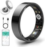 Smart Ring Health Tracker - Heart Rate, Blood Oxygen, Blood Pressure, Sleep & Step Monitoring, Multi-Sport Modes, Ideal Gifts for Parents, Girlfriend Gifts, Boyfriend Gifts (Black, 10) - Image 2