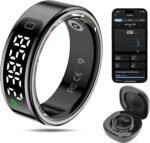 Smart Ring Health Tracker for Men/Women,Fitness Ring Sleep Tracker with LED Display Sreeen,Fast Charging,Health and Sleep Monitoring,Motion Tracking,Female Cycle,Waterproof(Black,9) - Image 2