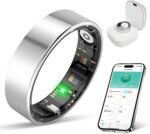 Smart Ring for Women & Men, Health Tracker with Sleep，Exercise Monitoring, iOS&Android Compatible, IP68 Waterproof, No Subscription, 5-Day Battery (Silver, 8) - Image 2