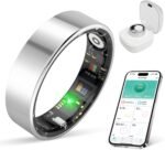Smart Ring with Sleep Monitoring, 10-Day Battery Life, Stress/Heart Rate/Women's Health Tracker,No APP Subscription, Android & iOS Compatible (Silver, 9) - Image 2