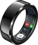 Smart Rings, Fitness Tracker Ring, Heart Rate, Blood Oxygen, Stress, Step Tracker, Sleep Monitoring, Air Gestures, No Subscription Fee, IP68 Waterproof for iPhone&Android (Black, #11) - Image 2