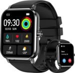 Smart Watches for Women Men, 1.83" HD Touchscreen, Bluetooth Calling, 130+ Professional Sports Modes, Heart Rate and Sleep Monitor, 5ATM Water-Resistant, Timer, Fitness Tracker for Android/iOS (Black) - Image 2