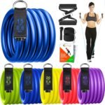 SmarterLife Resistance Bands with Handles, Physical Therapy Strap, Exercise Band to Tone Arms, Legs, Chest, Booty - 5 Exercise Bands with Handles, Ankle Straps, No-Slip Door Anchor, Storage Bag - Image 2