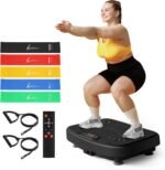 SoftGym Vibration Plate Exercise Machine for Lymphatic Drainage,Power Vibrate Stand Shake Board 450 Lbs Capacity Whole Body Workout Waver with Fitness Resistance Bands Weight Loss Gifts for Women Men - Image 2