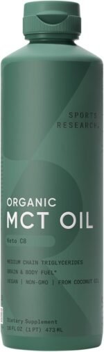 Sports Research Keto MCT Oil from Organic Coconuts - Fatty Acid Fuel for Body + Brain - Single Ingredient C8 Caprylic Acid - Perfect in Coffee, Tea, & More - Non-GMO & Vegan - Unflavored (16 Oz) - Image 2