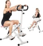 Squat Machine, Squat Assist Trainer with Adjustable12 Level Resistance, Foldable Squat Ride Rowing Machine for Home, Full Body Workout Gym for Glutes Legs Workout, 350 LBS Capacity - Image 2