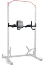 Sunny Health & Fitness Power Cage Squat Rack Upgrade Attachments, Dip Bar, Plate Bar Holder, Belt Squat, J Hook, Lat, Adapter, U Ring, Pull Up Bar, Landmine, Captain's Chair, Tricep Rope For Home Gym - Image 2