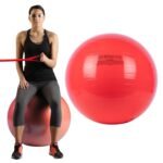 THERABAND Exercise Ball, Stability Ball with 55 cm Diameter for Athletes 5'1" to 5'6" Tall, Standard Fitness Ball for Posture, Balance, Yoga, Pilates, Core, & Rehab, Red - Image 2