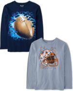 The Children's Place Boys Gamer,Cars,Sports Long Sleeve Graphic T-Shirts,2 Pack - Image 2