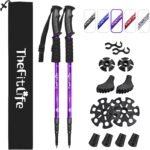 TheFitLife Nordic Walking Trekking Poles - 2 Sticks with Anti-Shock and Quick Lock System, Telescopic, Collapsible, Ultralight for Hiking, Camping, Mountaining, Backpacking, Walking, Trekking - Image 2
