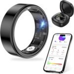 Thin Smart Ring for Fitness & Health Tracking -Heart Rate/Blood Oxygen Monitor, 5ATM Waterproof, Sleep Analysis, Pedometer -No APP Subscription Compatible with Smartphone (Black, 8) - Image 2