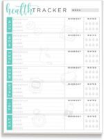 Tiny Expressions - Food and Fitness Journal Notepad with 55 Tear-Off Pages (8.5" x 11") - Health and Wellness Tracker for Diet, Exercise, and Weight Loss - Daily & Weekly Planner Pad for Men & Women - Image 2