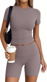 Trendy Queen Womens 2 Piece Workout Sets Short Matching Lounge Sets Summer Clothes Going Out Gym Outfits - Image 2