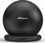 Trideer Exercise Ball for Office Desk, Yoga Ball Chair to Relieve Back Pain, Stability & Fitness Ball Seat with Base, Home Gym Core Workout, Abs, Stretching & Therapy - Image 2
