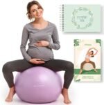 Trideer Pregnancy Birthing Ball - 1.7mm Extra Thick Yoga Ball for Maternity, Labor, Exercise, Physio, Recovery - Guide & Baby Memory Book Included - 440LB Anti-Burst & Non-Slip Stability - Image 2