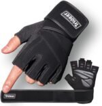 Trideer Workout Gloves for Men, Weight Lifting Gloves with Wrist Wrap Support, Full Palm Protection & Extra Grips for Weightlifting, Exercise, Cross Training, Fitness, Pull-up - Image 2