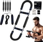 Twister Arm Trainer – Adjustable Resistance 30-120lbs Chest Workout Equipment with 4 Springs, Jump Rope & Wrist Guards for Upper Body Strength & Muscle Training at Home - Image 2