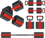 VIVITORY Dumbbell Sets Adjustable Weights, Free Weights with Connector, Non-Rolling Adjustable Dumbbell Set, Barbell for Home Gym, Hexagon, Cement Mixture - Image 2